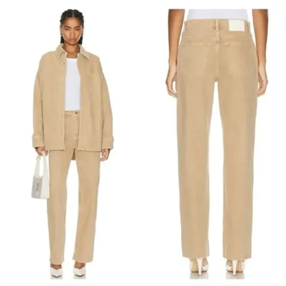 GRLFRND Bella Low Rise Boyfriend Jeans in Sandstone Tan Sz 28 NWT $245 {D38} - Picture 2 of 3